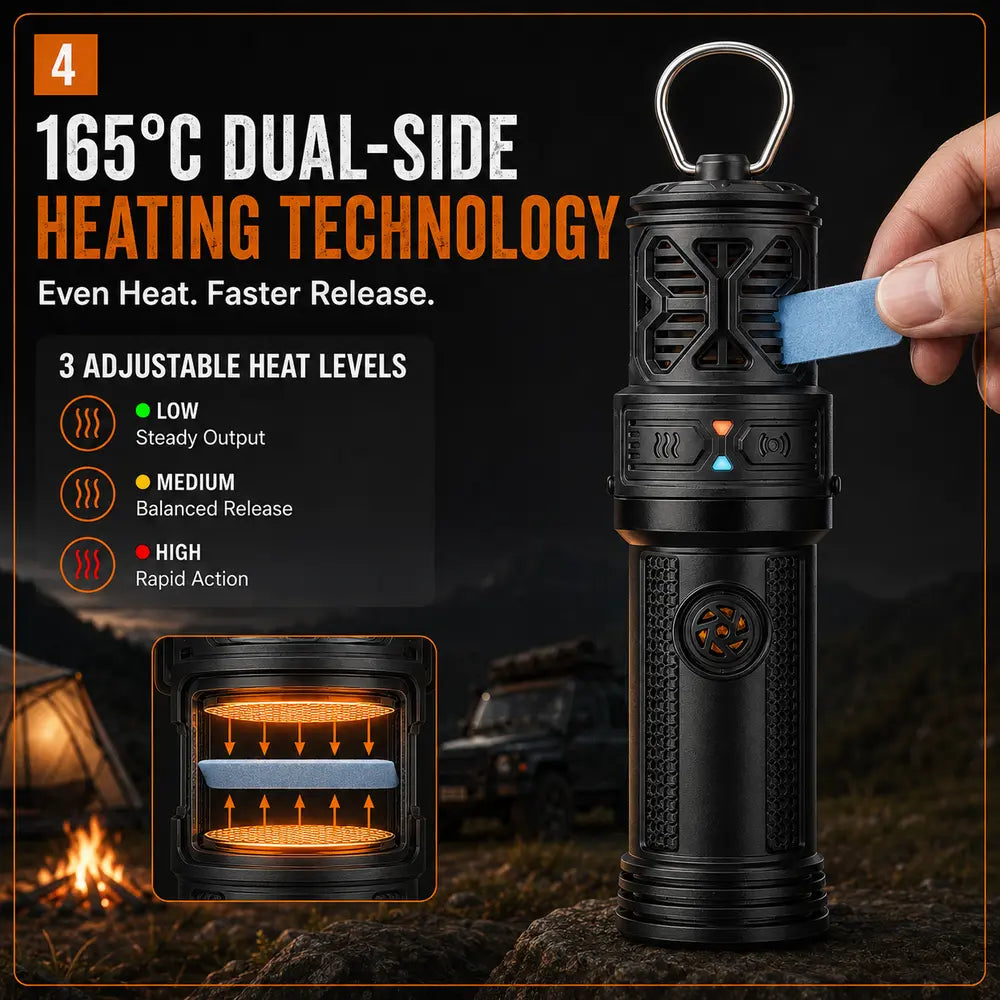 Rechargeable Outdoor Mosquito Repellent Device – Portable Camping Bug Repeller 3000mAh Battery for Hiking, Fishing, RV & Overlanding