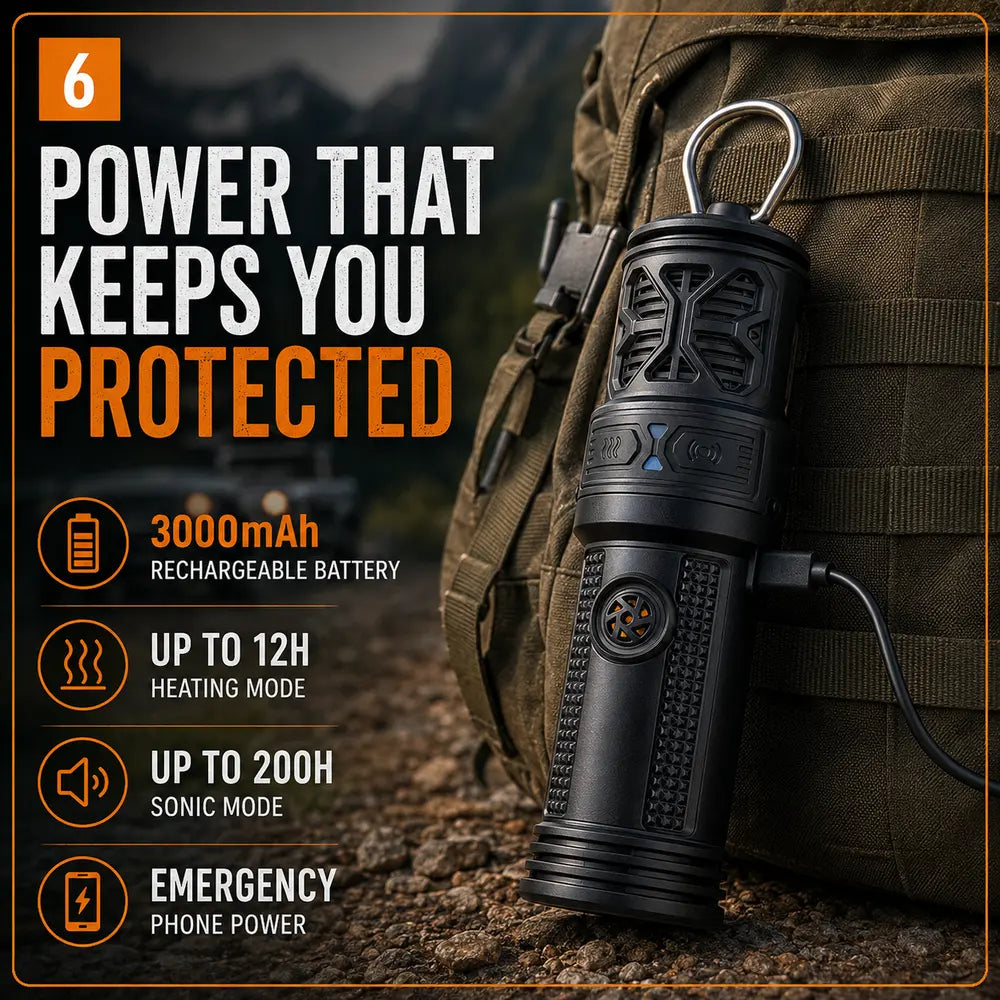 Rechargeable Outdoor Mosquito Repellent Device – Portable Camping Bug Repeller 3000mAh Battery for Hiking, Fishing, RV & Overlanding