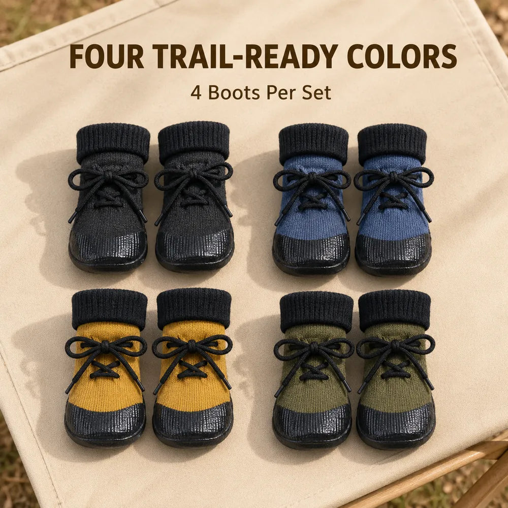 Domvire Non-Slip Dog Boots for Camping & Overland – Water-Resistant Paw Protection, 4-Pack