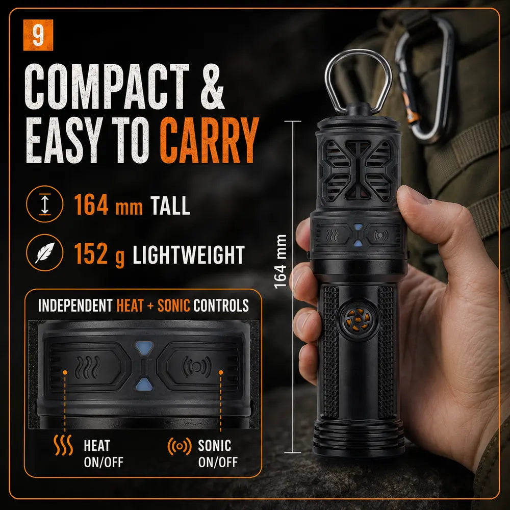 Rechargeable Outdoor Mosquito Repellent Device – Portable Camping Bug Repeller 3000mAh Battery for Hiking, Fishing, RV & Overlanding