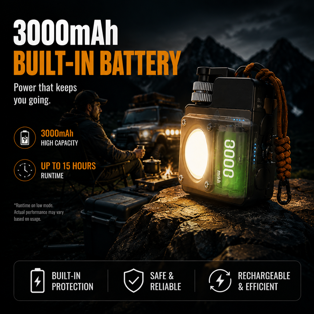 3500LM Rechargeable Camping Lantern – Magnetic COB Light with 5 Light Modes for Overlanding & Outdoor Adventures