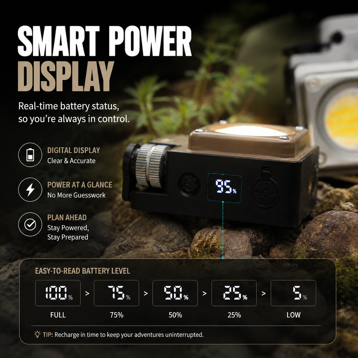 3500LM Rechargeable Camping Lantern – Magnetic COB Light with 5 Light Modes for Overlanding & Outdoor Adventures