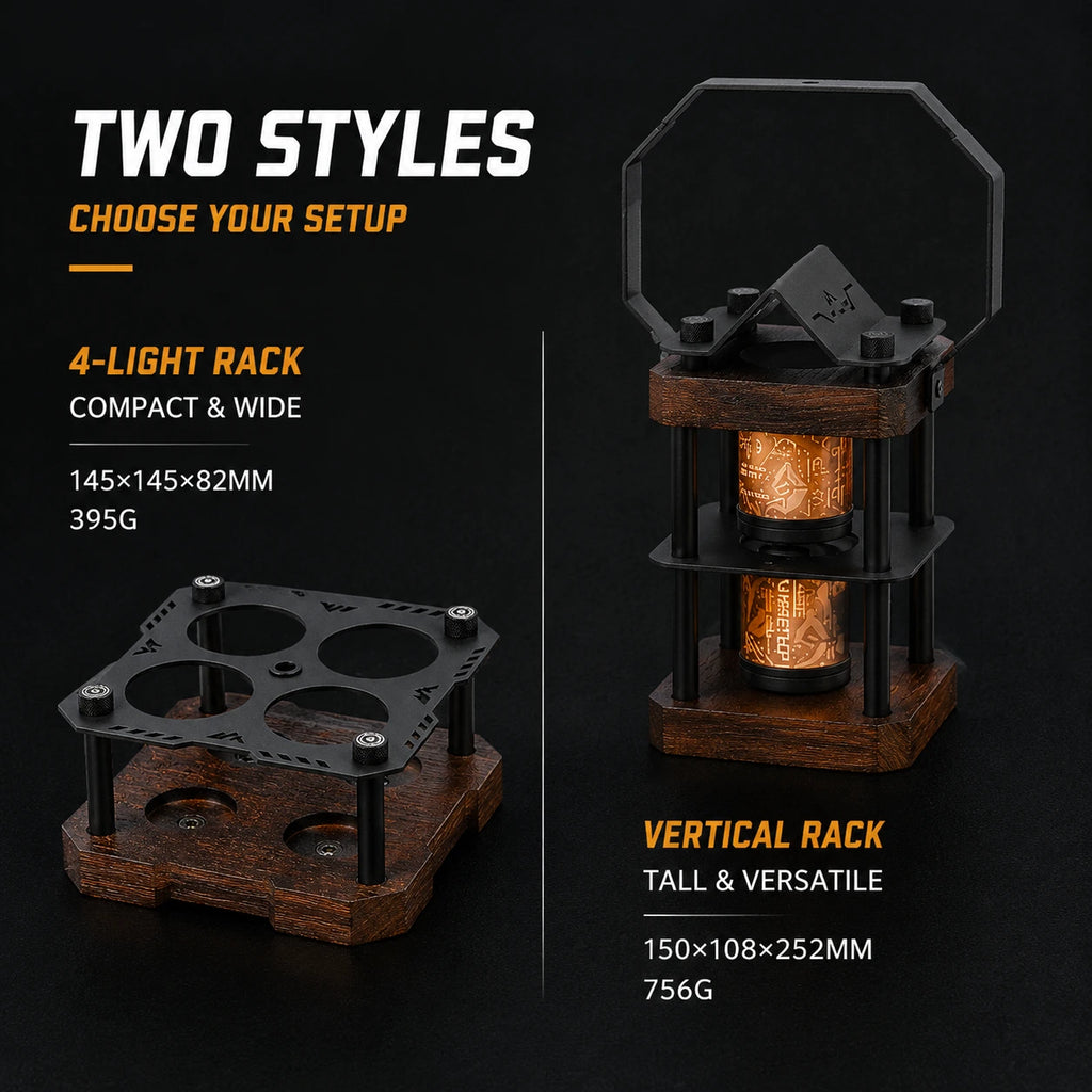 Domvire 2-Light & 4-Light Modular Camping Lantern Set with Stand – Complete Overland Table Lighting System