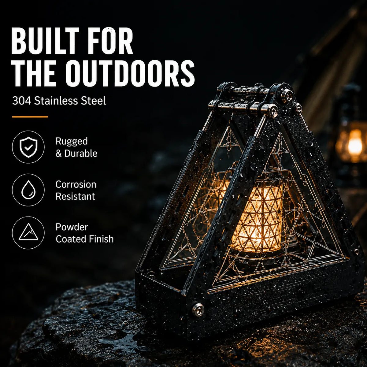 2-in-1 Camping Mosquito Coil Holder & Lantern Stand | Stainless Steel Outdoor Camping Gear