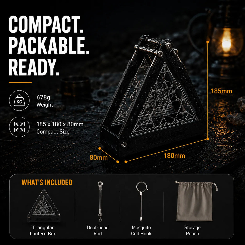 2-in-1 Camping Mosquito Coil Holder & Lantern Stand | Stainless Steel Outdoor Camping Gear