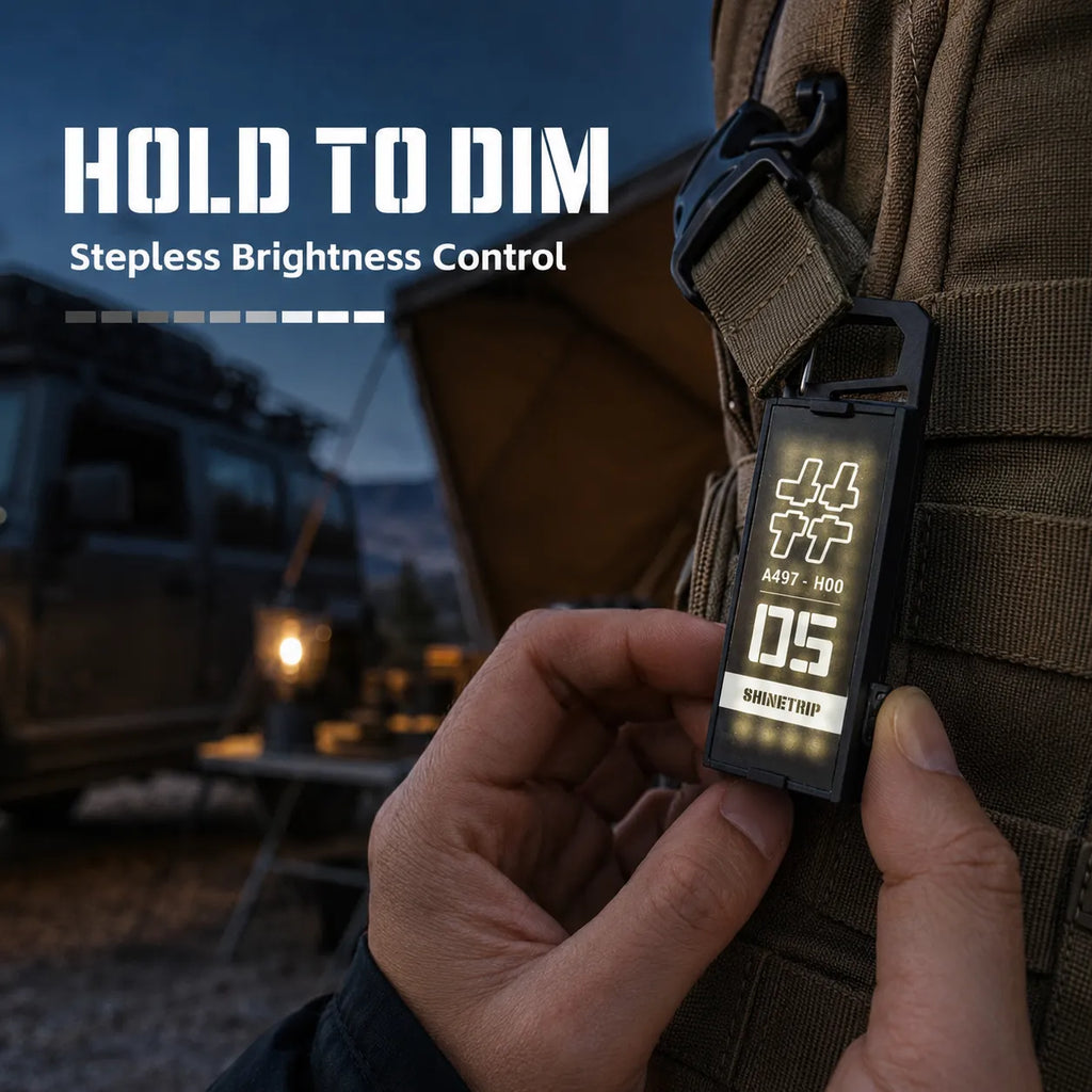 Rechargeable Magnetic Camping Badge Light with Clip, 8 Modes & SOS for Overlanding and Hiking