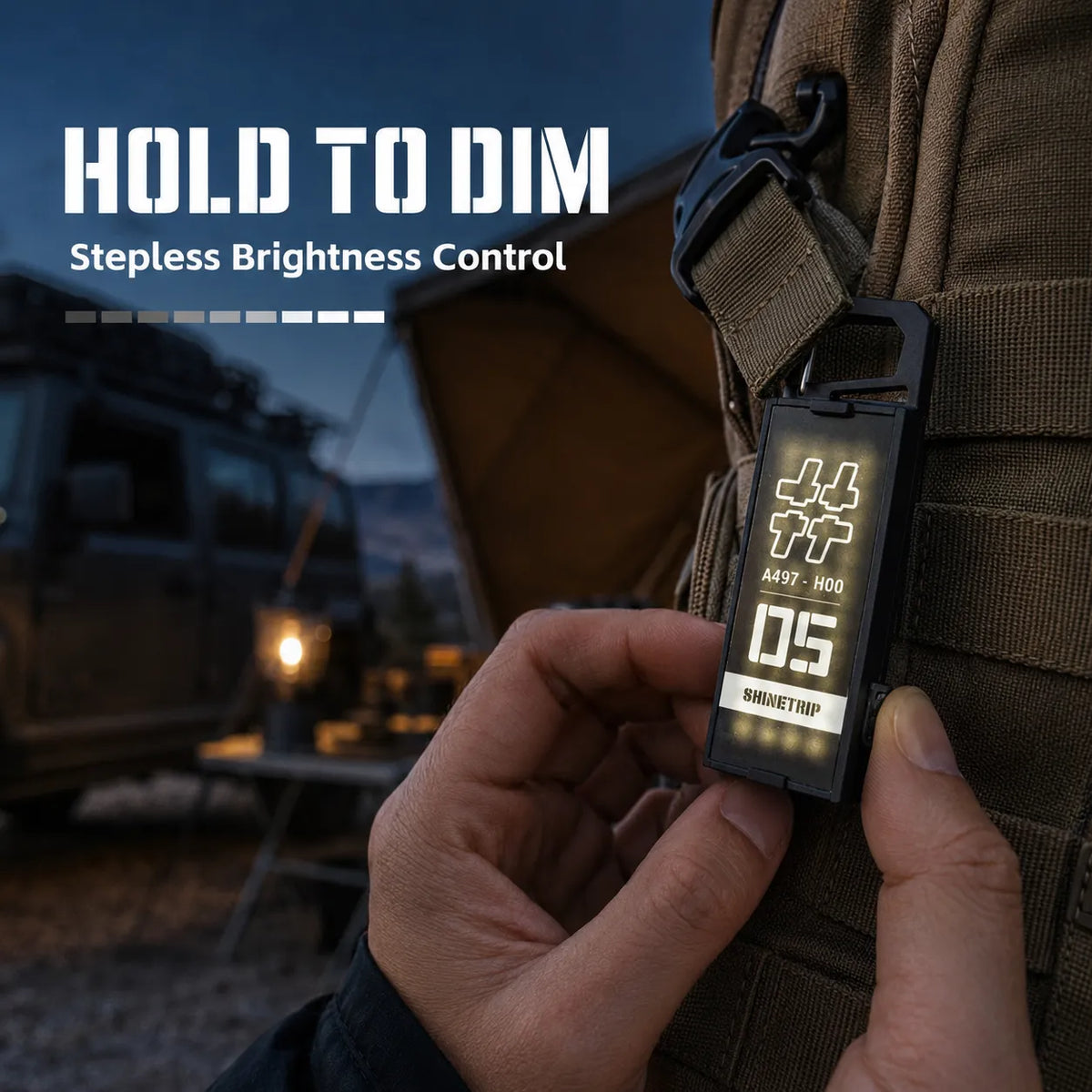 Rechargeable Magnetic Camping Badge Light with Clip, 8 Modes & SOS for Overlanding and Hiking