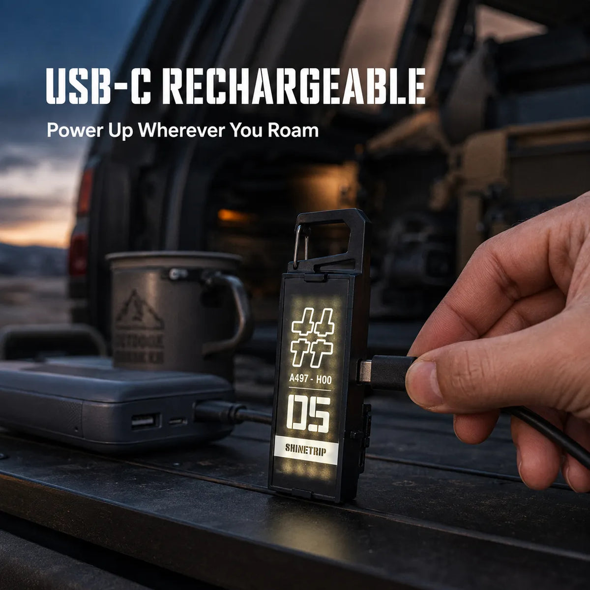 Rechargeable Magnetic Camping Badge Light with Clip, 8 Modes & SOS for Overlanding and Hiking