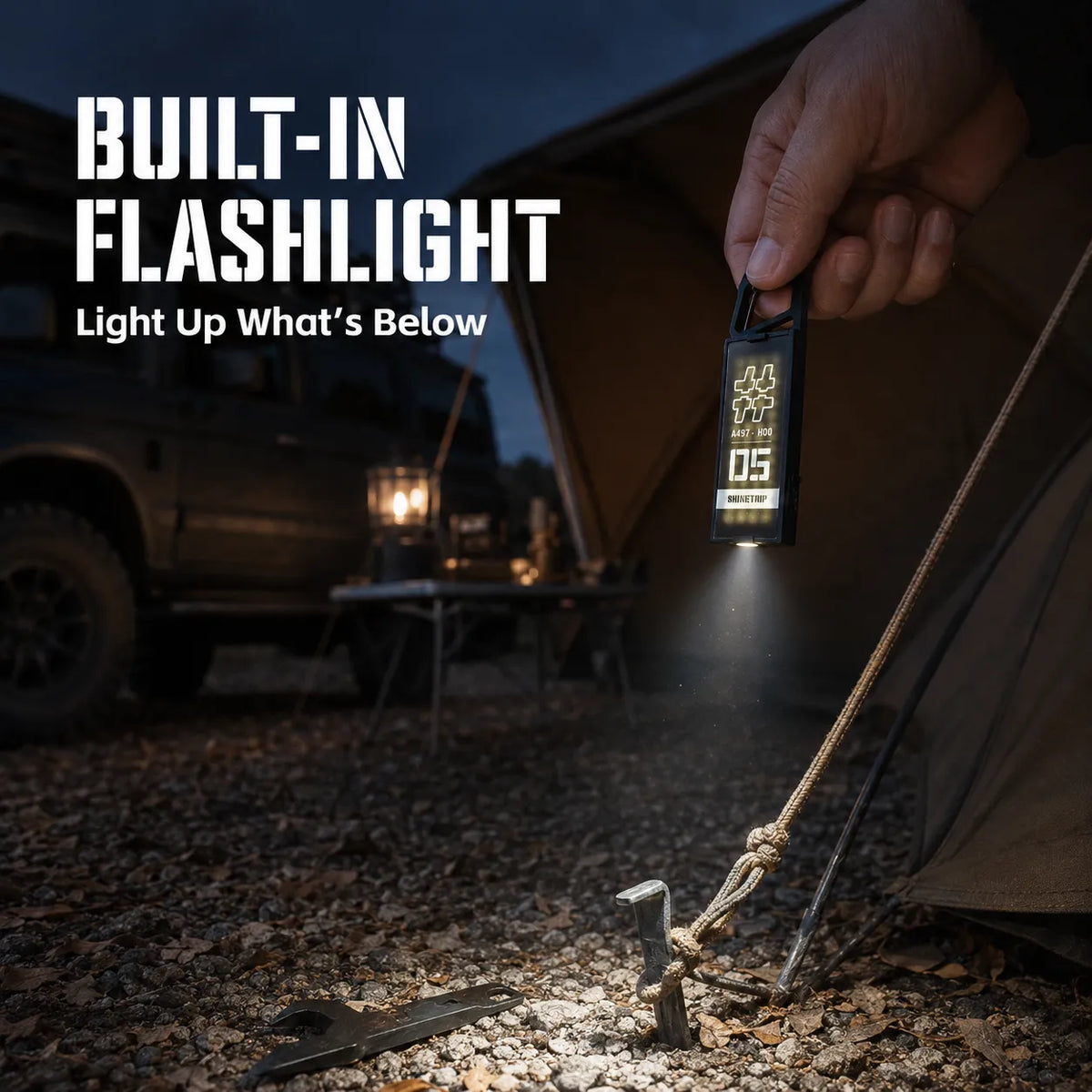 Rechargeable Magnetic Camping Badge Light with Clip, 8 Modes & SOS for Overlanding and Hiking