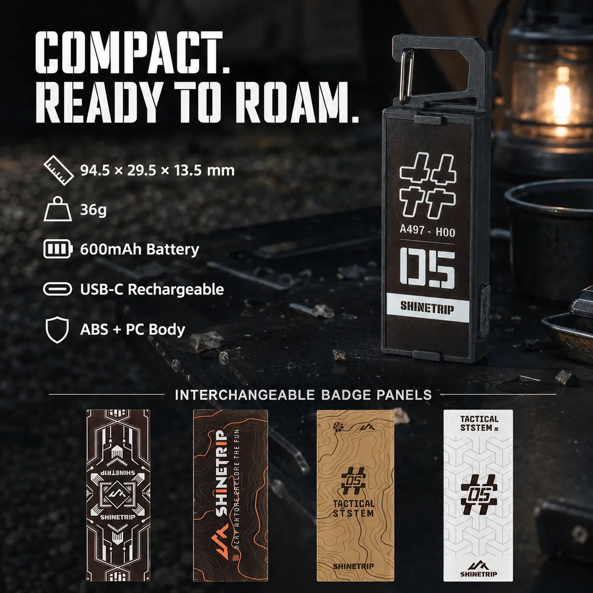 Rechargeable Magnetic Camping Badge Light with Clip, 8 Modes & SOS for Overlanding and Hiking