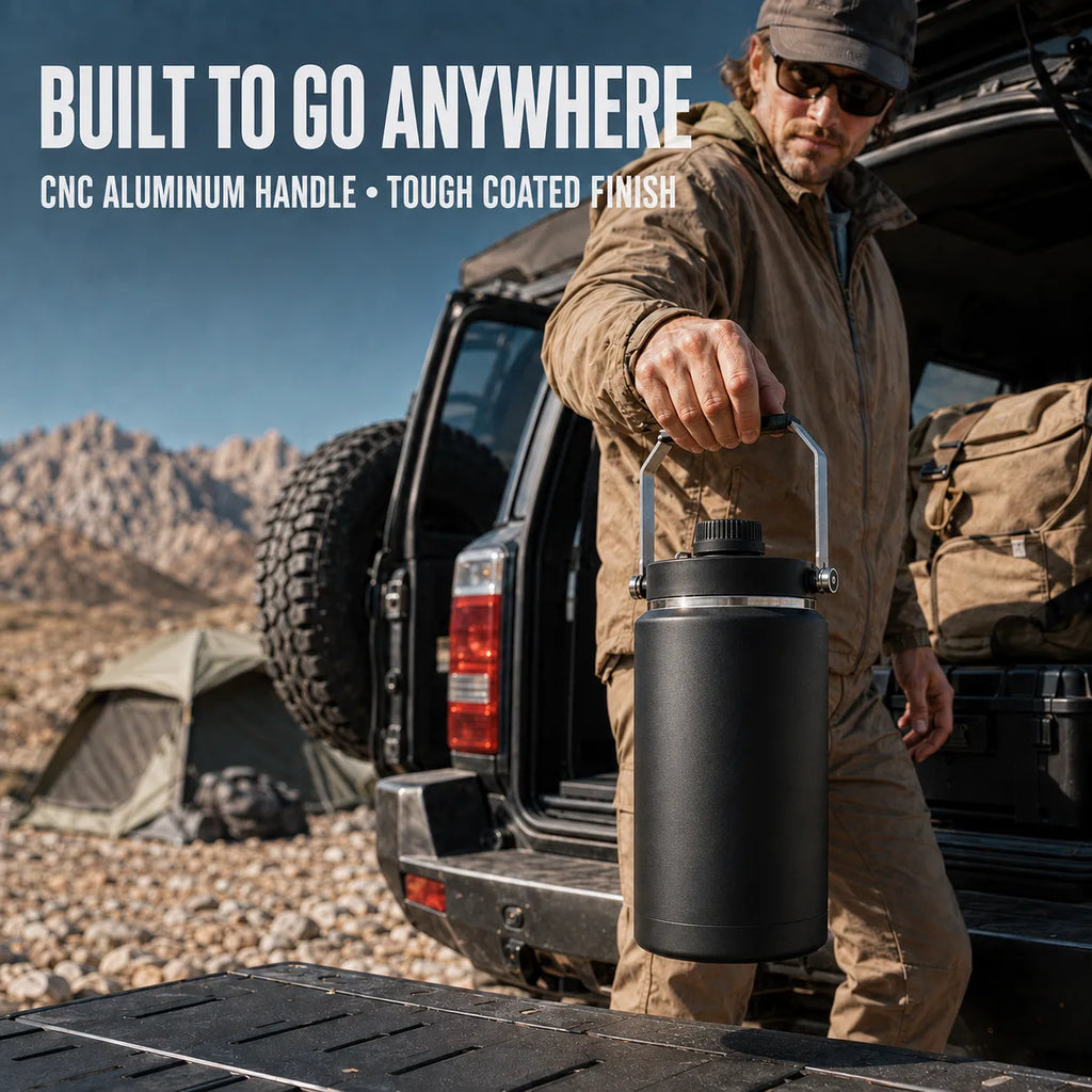 2L Vacuum Insulated Camping Jug & Ice Bucket – 48H Cold for Overlanding