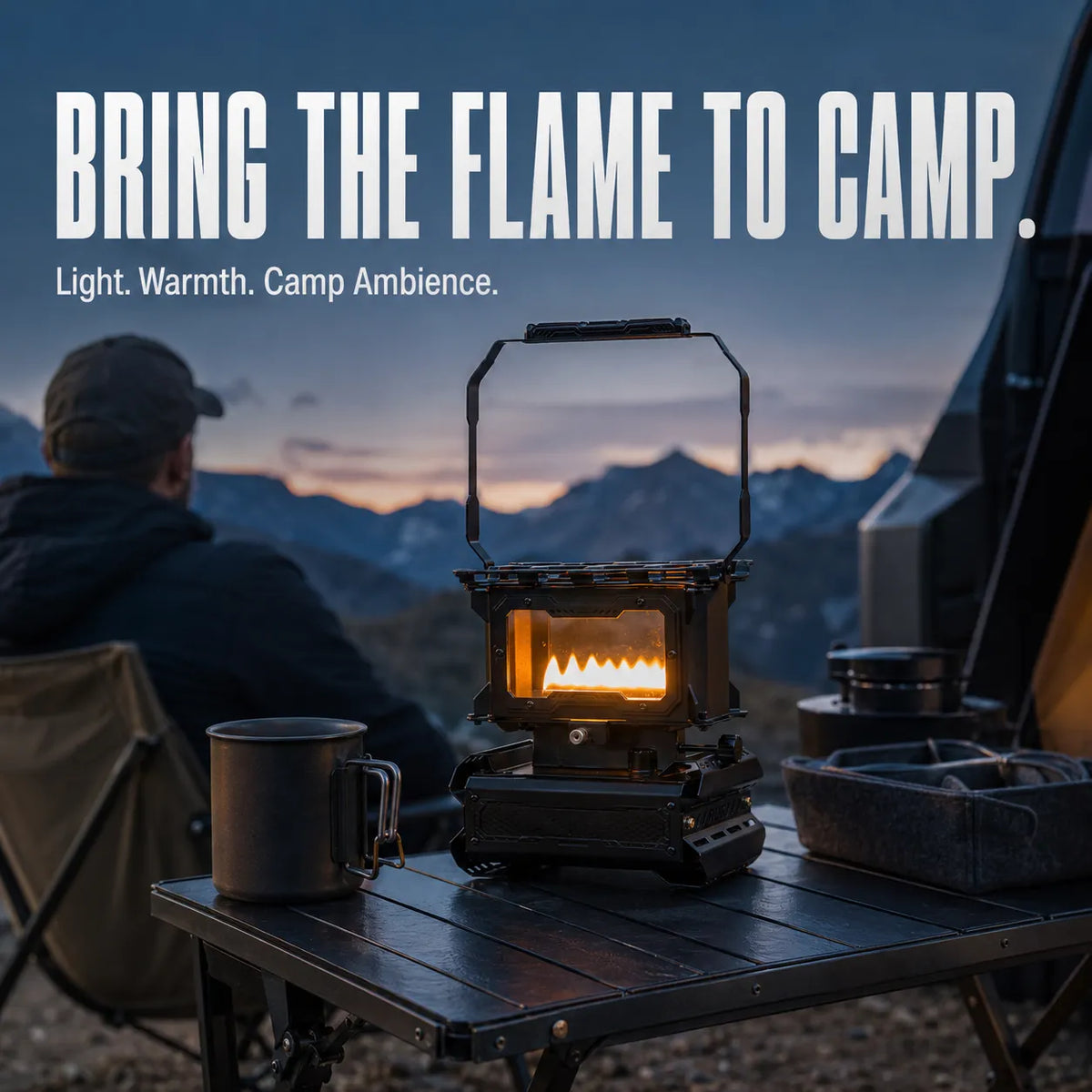 Domvire Portable Kerosene Camping Heater & Oil Lamp Stove – Flame View Outdoor Stove