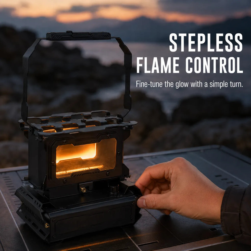 Domvire Portable Kerosene Camping Heater & Oil Lamp Stove – Flame View Outdoor Stove