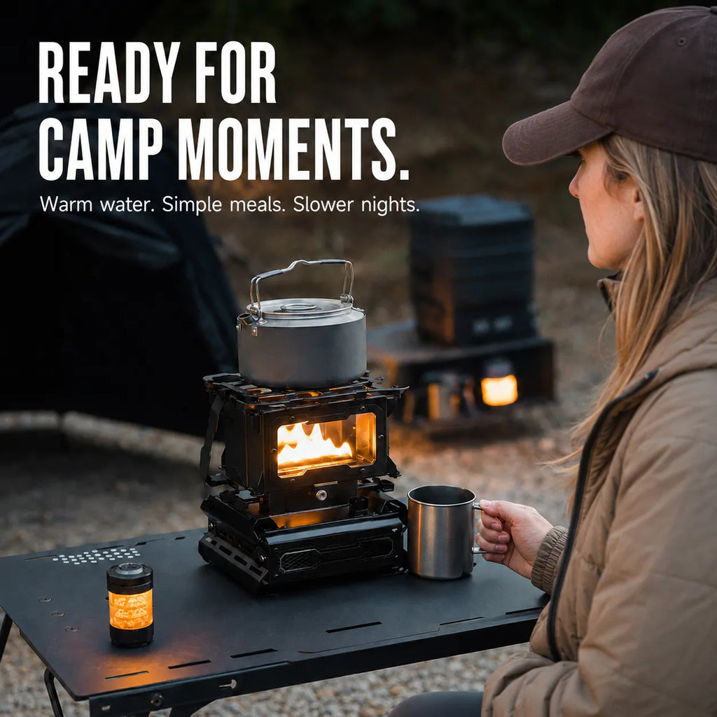 Domvire Portable Kerosene Camping Heater & Oil Lamp Stove – Flame View Outdoor Stove