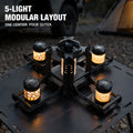 Domvire 5-Light Modular Camping Lantern System with Foldable Stand – Complete Overland Lighting Set
