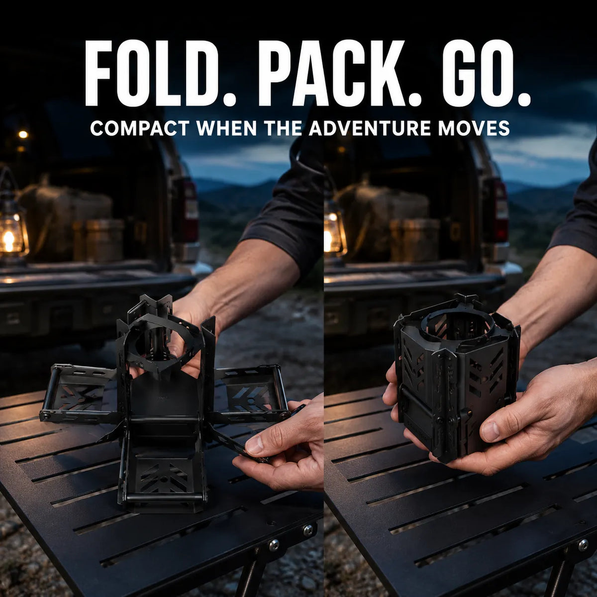 Domvire 5-Light Modular Camping Lantern System with Foldable Stand – Complete Overland Lighting Set
