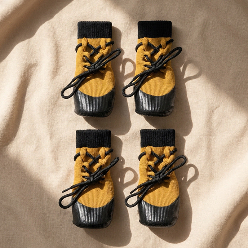 Domvire Non-Slip Dog Boots for Camping & Overland – Water-Resistant Paw Protection, 4-Pack