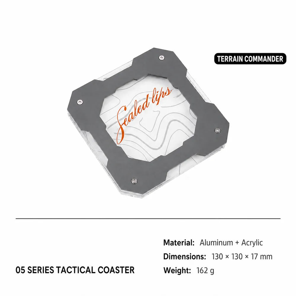 Tactical Camping Coaster – Heat-Resistant Aluminum & Acrylic Cup Mat for Overlanding